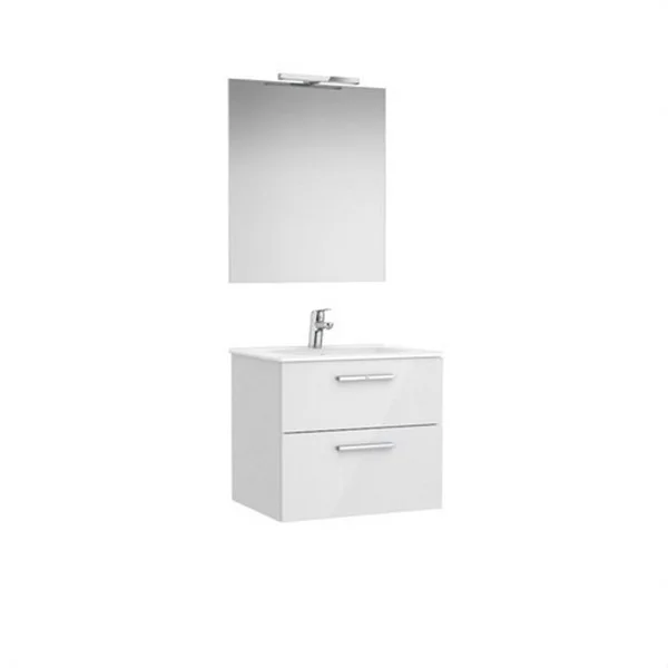ROCA - VICTORIA MOBLE+LAVABO+MIRALL 600X460 2 CALAIXOS BLANC