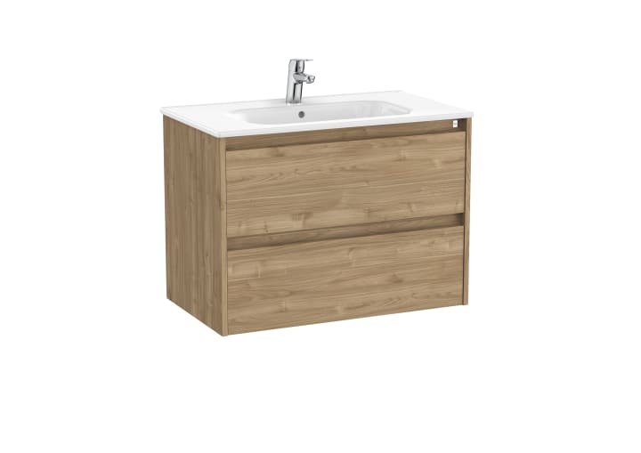 ROCA - CONJUNTO MUEBLE 800MM TENET 2 CAJONES CON LAVABO NOGAL