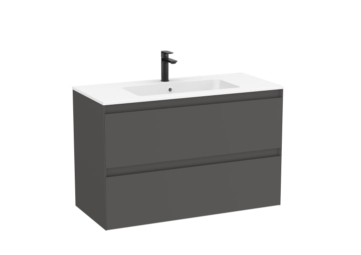ROCA - CONJUNTO MUEBLE TENUE 1000 2 CAJONES + LAVABO STONEX ONIX