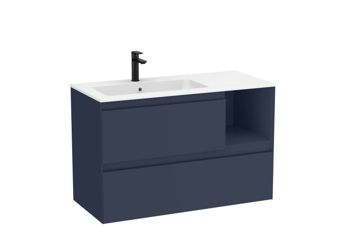 ROCA - CONJUNT MOBLE TENUE 1000 2 CALAIXOS + LAVABO ESQUERRA STONEX BLAU NIT