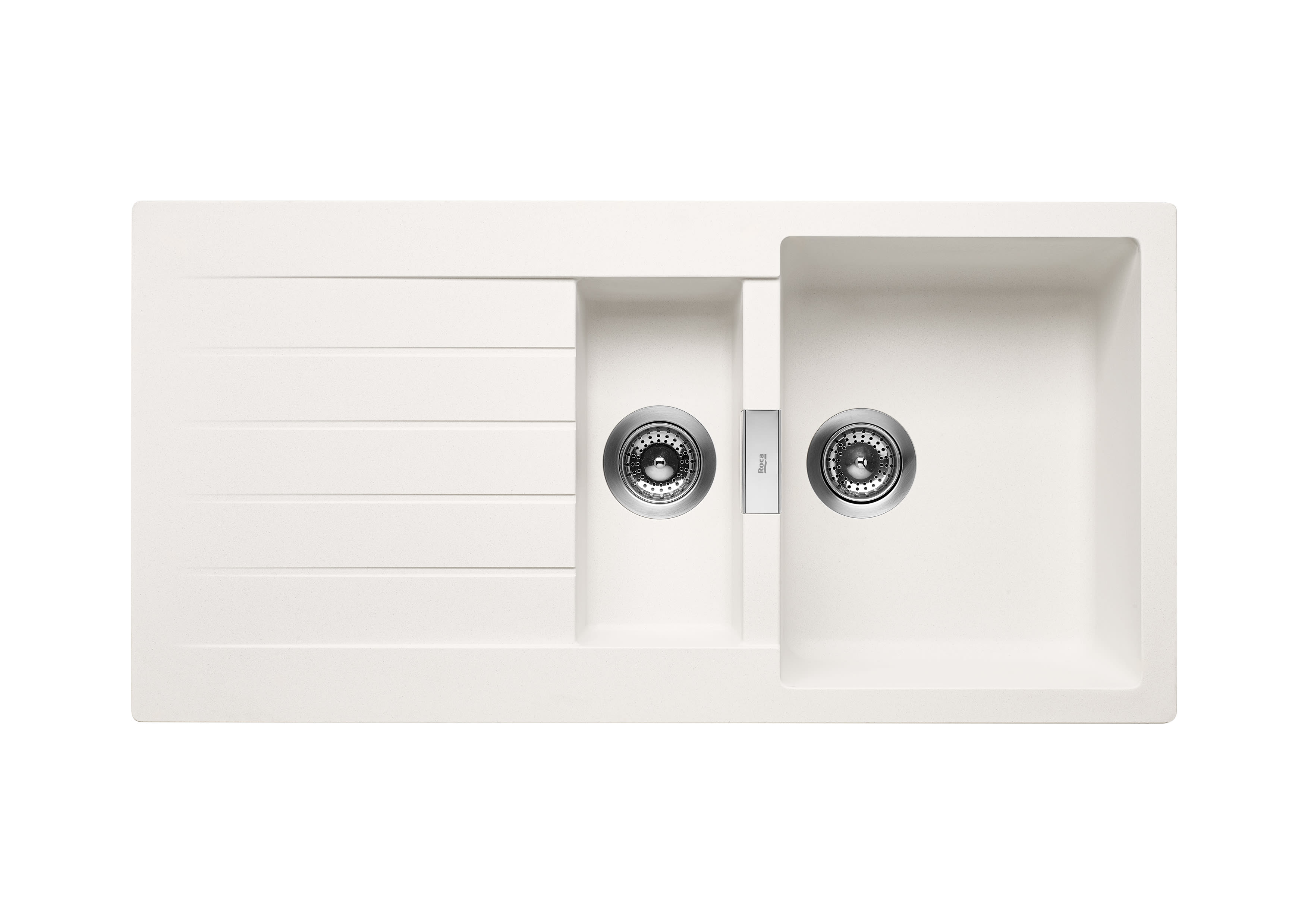 ROCA - AIGÜERA REVERSIBLE 2 CUBETES+ESCURRIDOR 1000X500X200 BLANC