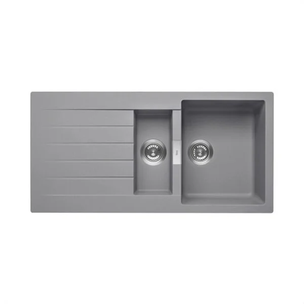 ROCA - AIGÜERA REVERSIBLE 2 CUBETES+ESCORREDOR 1000X500X200 GRIS