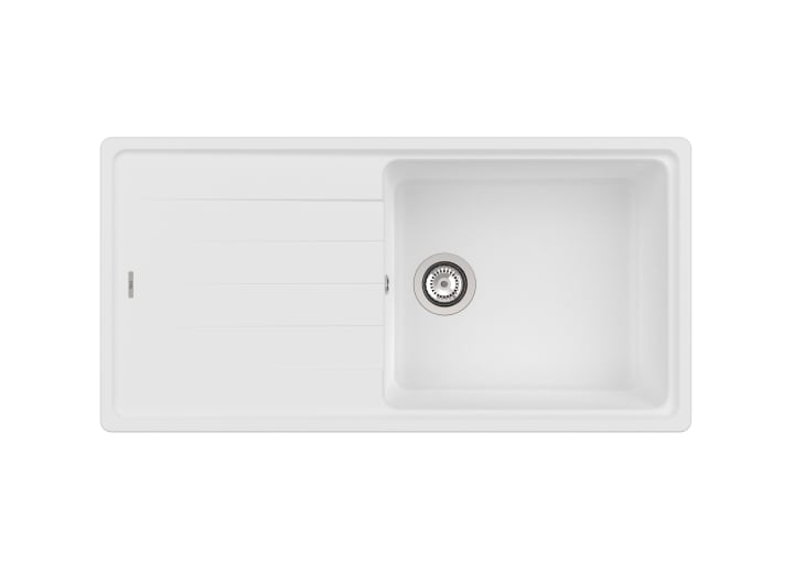 ROCA - AIGUERA REVERSIBLE BERGEN 100 1 CUBETA 1 ESCURRIDOR 2 ORIFICIS VALVULA 3 1/2" BLANC