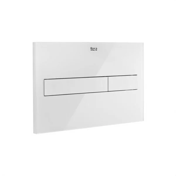 ROCA - PLACA ACCIONAMIENTO PL7 DUAL BLANCO ACABADO VIDRIO