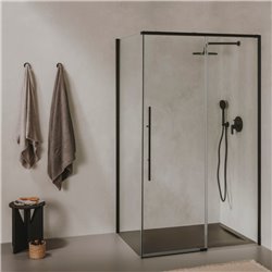 ROCA - MAMPARA DUTXA 1 FULLA CORR. 1 FULLA FIXE BRISA 1200X2000MM VIDRE NEGRE MATE view 2