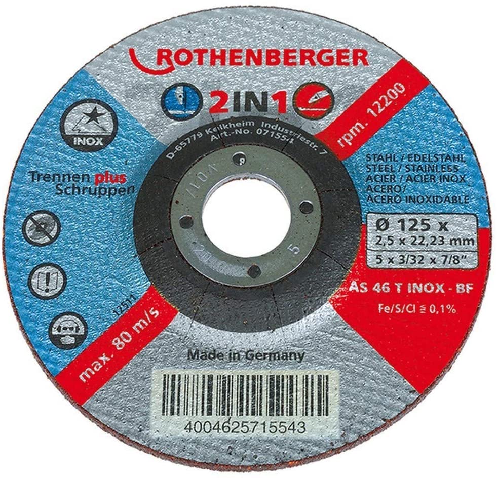 ROTHENBERGER - DISCO X ACERO INOXIDABLE GRUESO 2MM Y 115MM DIÁMETRO