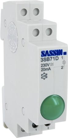 SASSIN - 3SB71PD PULSADOR PILOTO 230V CARRIL DIN VERDE view 2