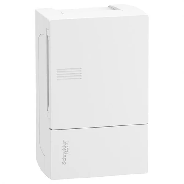 SCHNEIDER - RESI9 MINI PRAGMA CAJA ENCASTRABLE 4 MÓDULOS 1 FILA PUERTA BLANCA