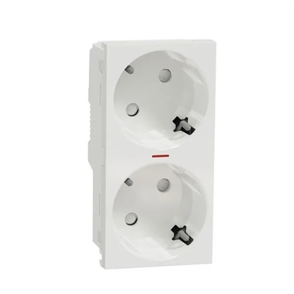 SCHNEIDER - NEW UNICA ENDOLL SCHUKO DOBLE AMB PILOT POLAR BLANC