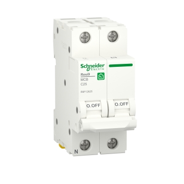SCHNEIDER - RESI9 INTERRUPTOR AUTOMATIC 1P+N 25A CORBA C 230V 6000V view 2