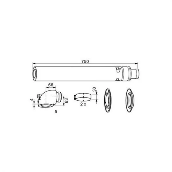 SAUNIER DUVAL - KIT HORITZONTAL 60/100 (OPALIA I OPALIATHERM) PERFIL BAIX