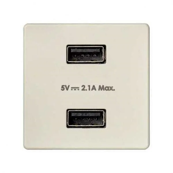 SIMON - SERIE 27 CARGADOR 2XUSB 5VDC 2.1A MARFIL