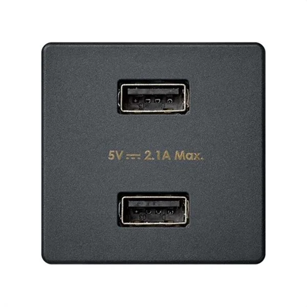 SIMON - SERIE 27 CARGADOR 2XUSB 5VDC 2.1A GRAFITO
