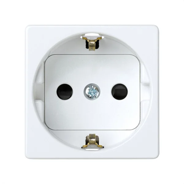 SIMON - SERIE 27 BASE ENCHUFE SCHUKO CON SEGURIDAD EMBORNAMIENTO TORNILLO BLANCO