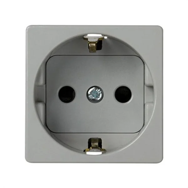 SIMON - SERIE 27 BASE ENCHUFE SCHUKO CON SEGURIDAD EMBORNAMIENTO TORNILLO GRIS