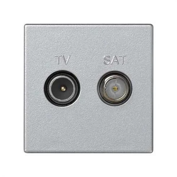 SIMON - K45 PL K45 CON TOMA DE TV MACHO + SAT HEMBRA UNICA CEI CONEXION A TORNILLO ALUMINIO
