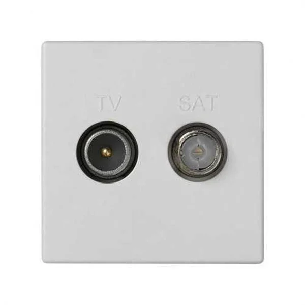 SIMON - PLACA SIMON K45 CON TOMA TV M+SAT H CEI BLANCO NIEVE