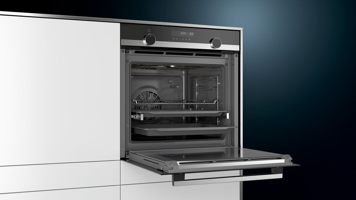 SIEMENS - FORN MULTIFUNCIÓ (9) ENCASTRABLE 60CM VIDRE NEGRE/INOX A AP PIRÓLISIS DISPLAY LCD view 2