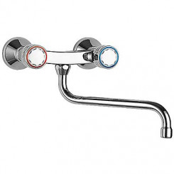 TRES - ESE-23 GRIFO COCINA BIMANDO PARED CAÑO INF. 260 GIR. CROMADO view 3