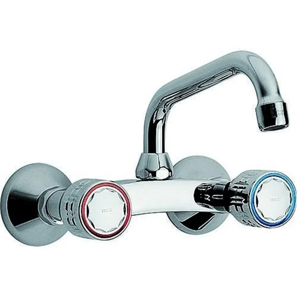 TRES - ESE-23 GRIFO COCINA BIMANDO PARED CAÑO AMP SUP. 220 CROMADO