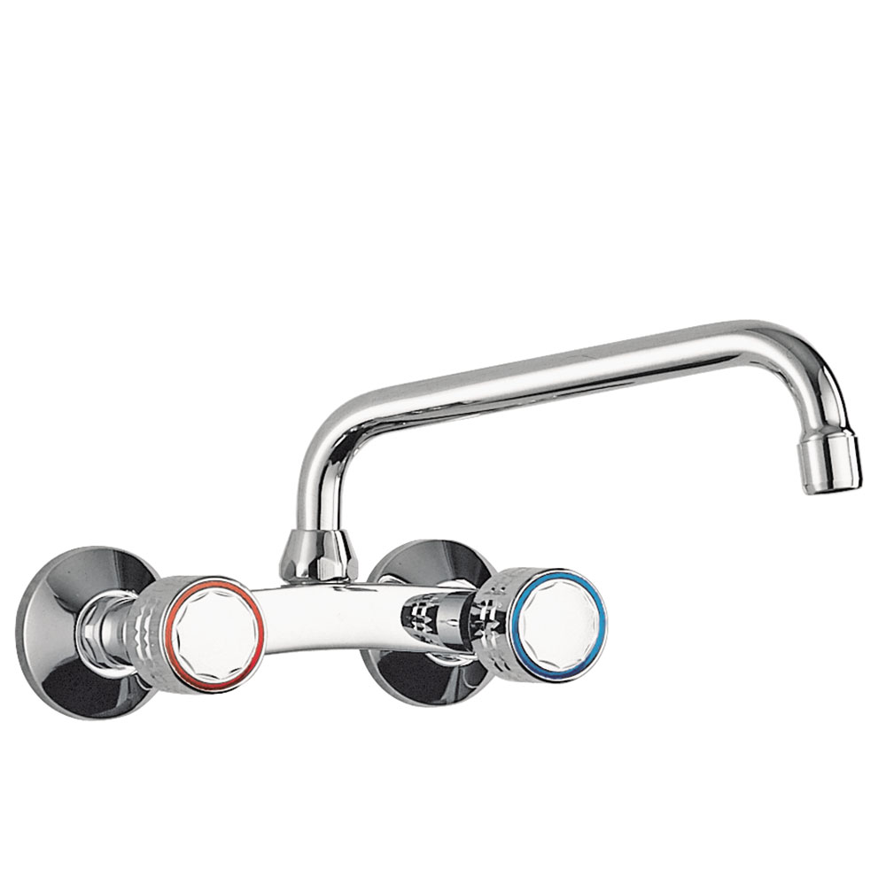 TRES - ESE-23 GRIFO COCINA BIMANDO PARED CAÑO AMP SUP. 270 CROMADO