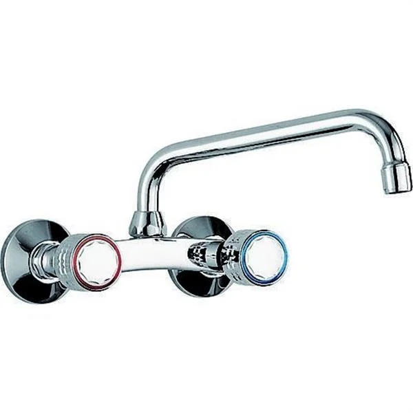 TRES - ESE-23 GRIFO COCINA BIMANDO PARED CAÑO AMP SUP. 270 CROMADO