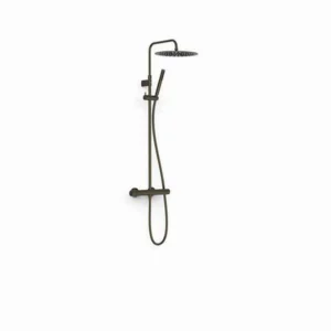 TRES - CONJUNT GRIFO TERMOSTATICA MURAL OVER-WALL 2 VIES TELESCOPICA NEGRE BRONZE