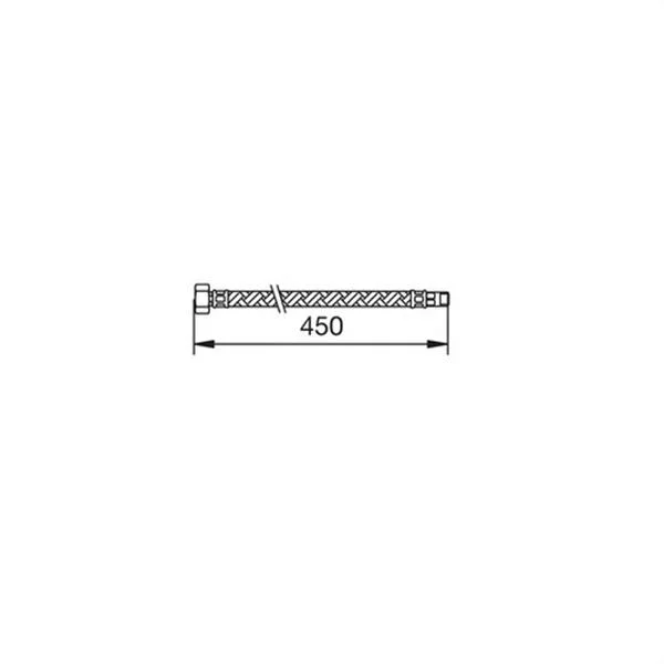 TRES - CONNEX. FLEXIBLE ROSCA 8X100 L=450