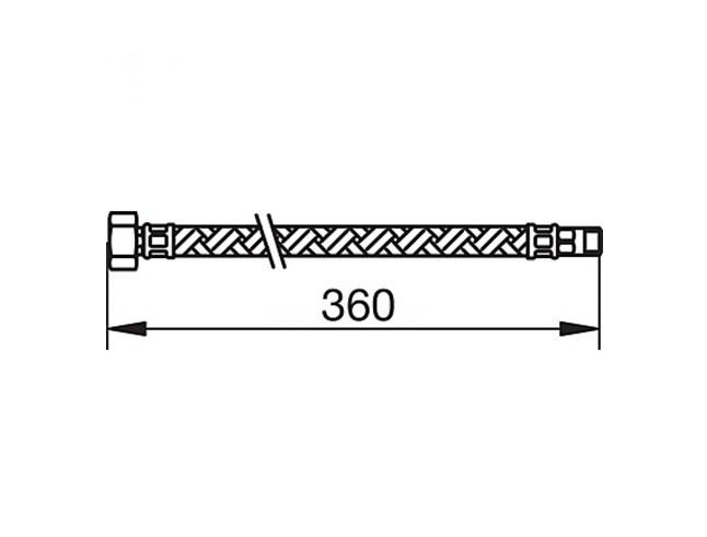 TRES - CONNEX. FLEXIBLE ROSCA 10X100X3/8 L=360 (1U)