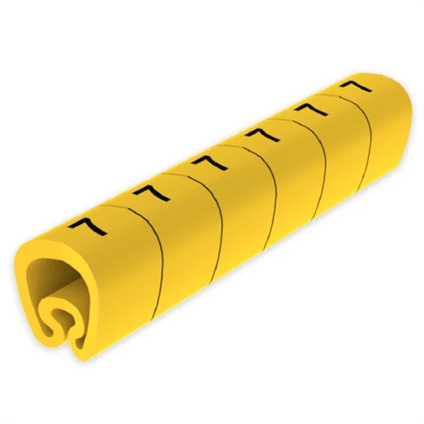 UNEX - SEÑAL PVC "7" P/CABLES 1-2.5MM AMARILLO (B-100U)