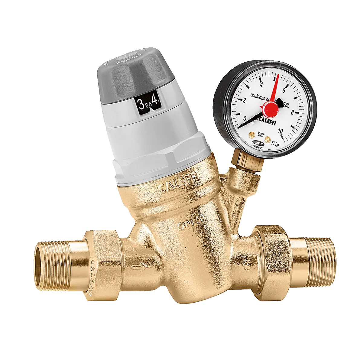 CALEFFI - REDUCTOR DE PRESION 1" 1/2 CON CONXE. MANOMETRO