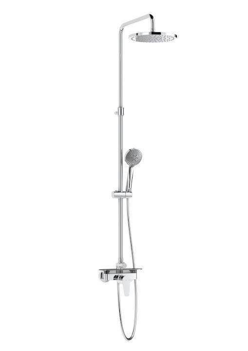 ROCA - EVEN-M ROUND COLUMNA DUCHA MONOMANDO REGULABLE CROMADO