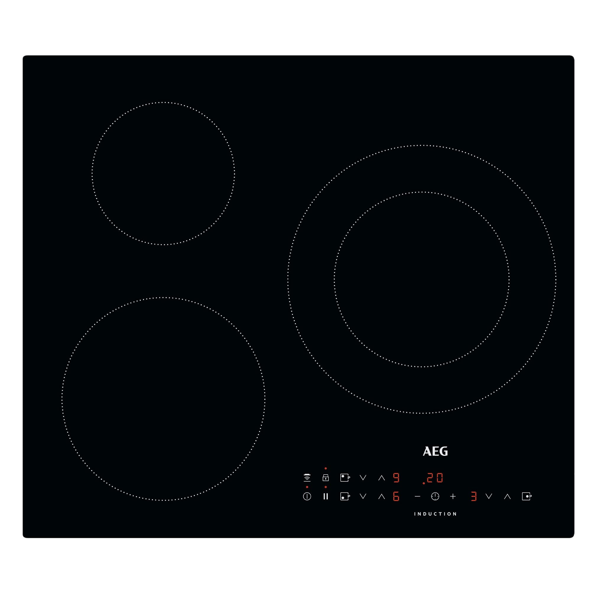 AEG - PLACA INDUCCIO 60CM 3 ZONES NEGRE MARC INOX