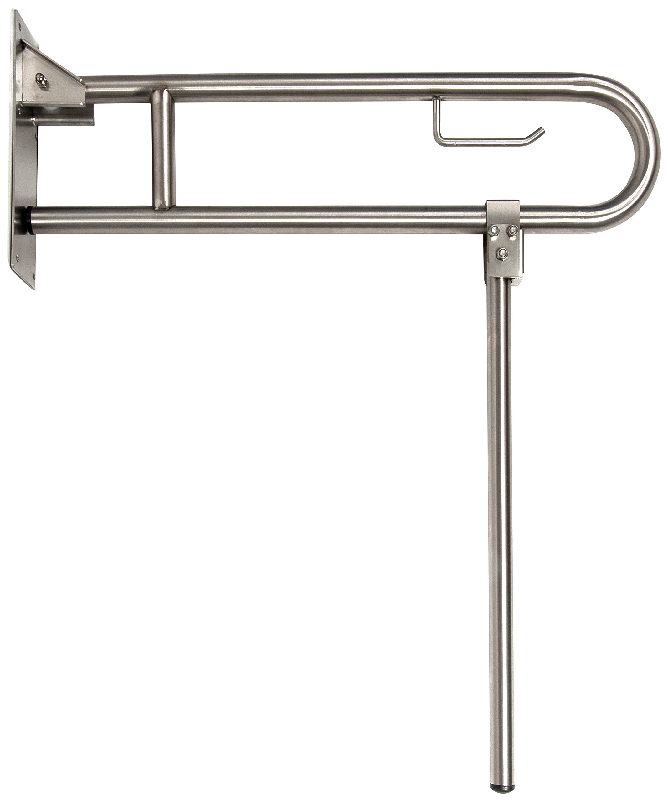 TIMBLAU - BARRA ABATIBLE 80CM CON PORTARROLLOS CON PATA INOX SATINADO